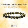 Natural OM Mani Padme Hum Black Onyx Bracelet