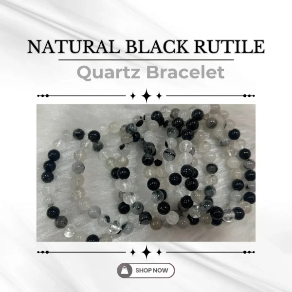 Natural Black Rutile Quartz Bracelet