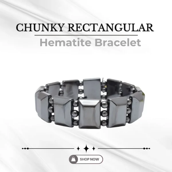 Chunky Rectangular Hematite Bracelet