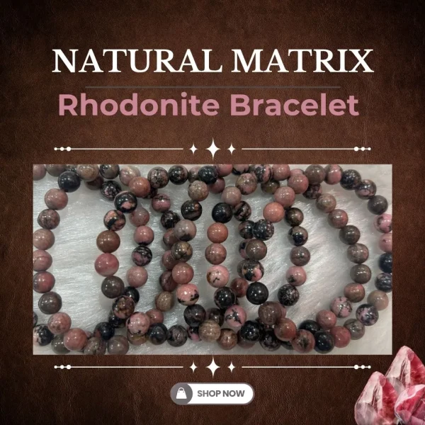 Natural Matrix Rhodonite Bracelet