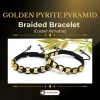 Golden Pyrite Pyramid (Coated Hematite) Braided Bracelet