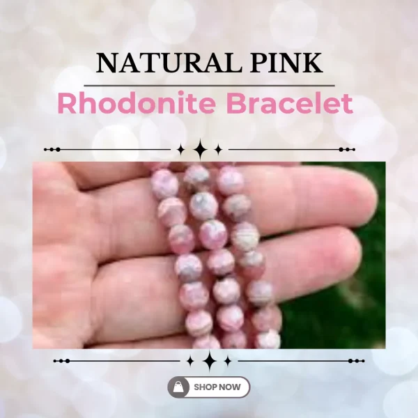 Natural Pink Rhodonite Bracelet