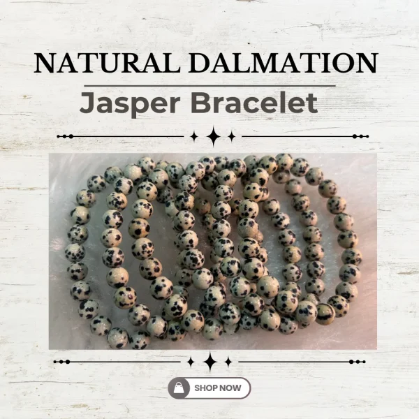 120.webp Natural Dalmation Jasper Bracelet
