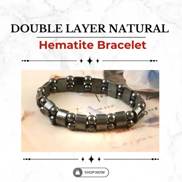 145.webp Double Layer Natural Hematite Bracelet