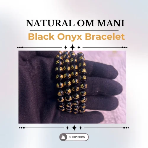 146.webp Natural OM Mani Black Onyx Bracelet