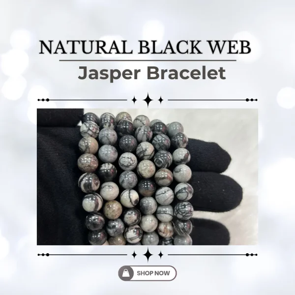 189.webp Natural Black Web Jasper Bracelet