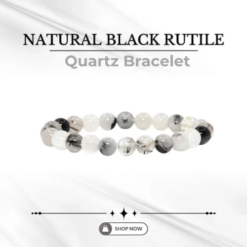 193.webp Natural Black Rutile Quartz Bracelet