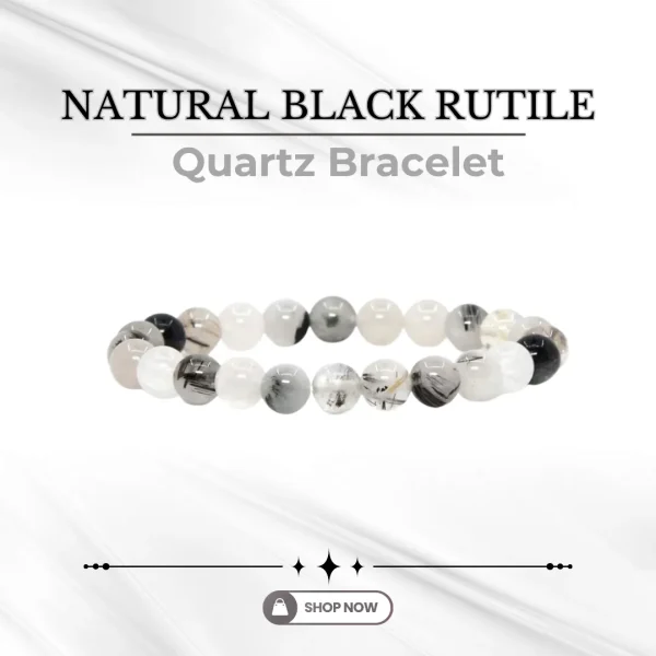 193.webp Natural Black Rutile Quartz Bracelet