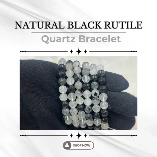 194.webp Natural Black Rutile Quartz Bracelet