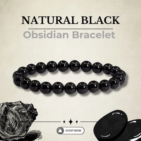 46.webp Natural Black Obsidian Bracelet