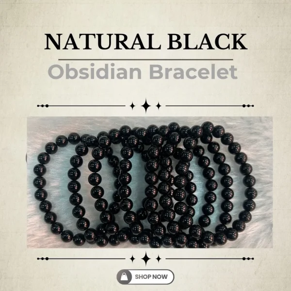 47.webp Natural Black Obsidian Bracelet