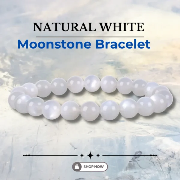 Natural White Moonstone Bracelet